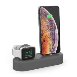 Επιτραπέζια Βάση AhaStyle PT56 για Φόρτιση Apple iPhone & iWatch Silicon 2in1 Γκρι (X0020M1EUH)