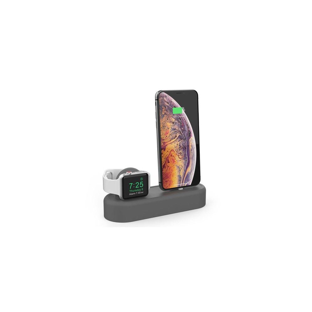 Επιτραπέζια Βάση AhaStyle PT56 για Φόρτιση Apple iPhone & iWatch Silicon 2in1 Γκρι (X0020M1EUH)