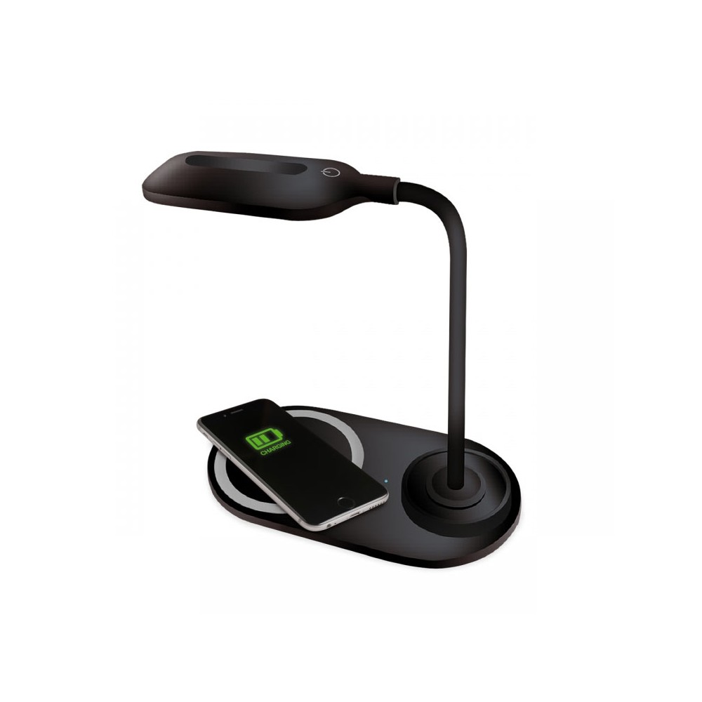 Platinet PDL1930B Modern LED Desk Lamp + Qi Wireless Charger (Black)