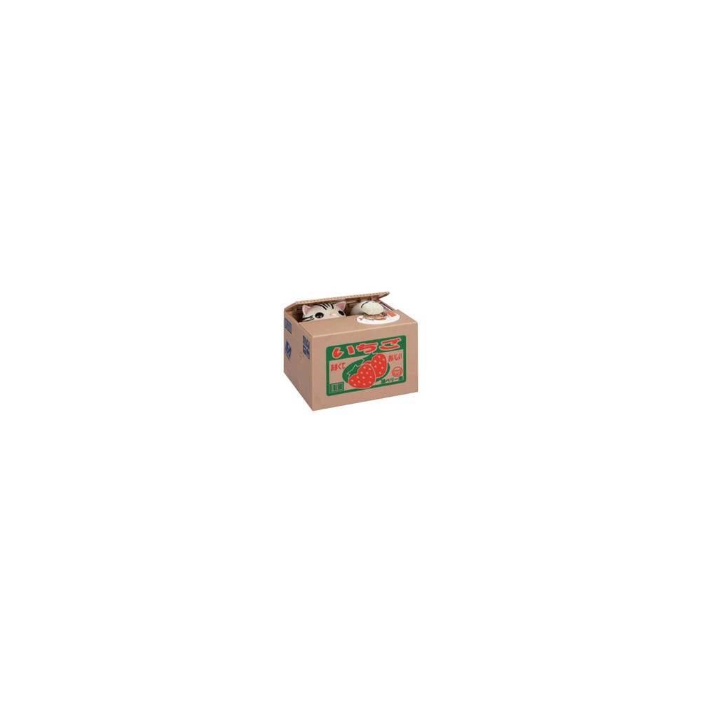 Itazura Bank Pet Coin Box (White Kitty Steals Money from a Fish Plate)