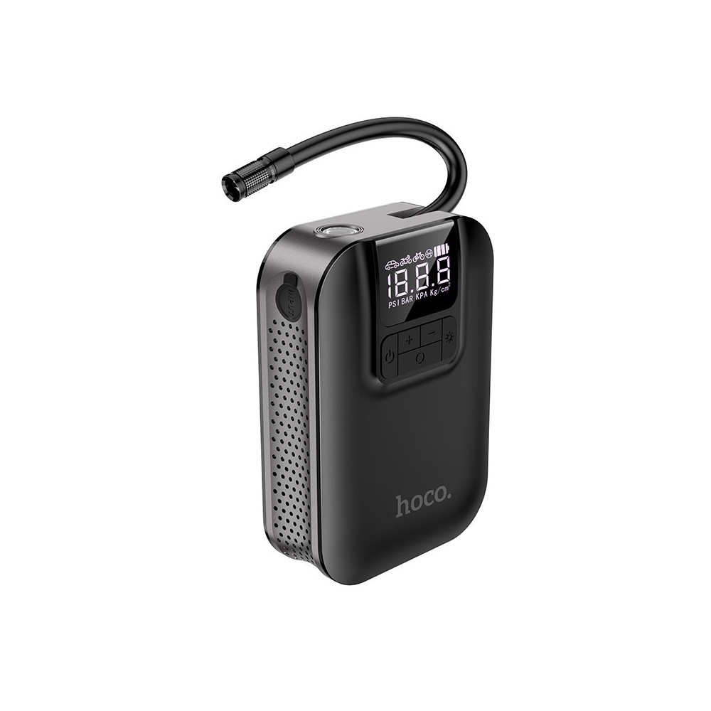 Hoco S53 Portable Smart Air Pump | Φορητή Τρόμπα Αέρα για Ελαστικά και Μπάλες + Ενσωματωμένος LED φακός