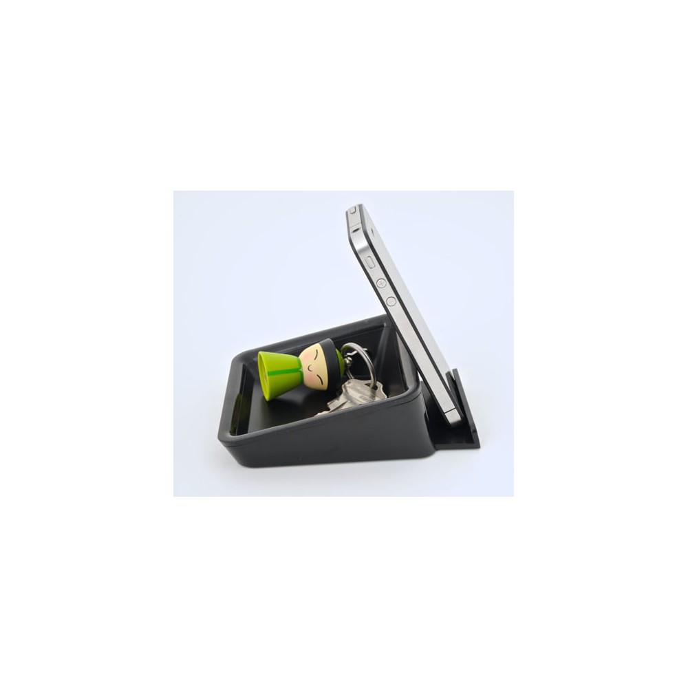 Bluelounge Nest Stand Black: Πολυτελής βάση γραφείου για Tablets & Smartphones + Θήκη για κλειδιά, USB Stick κ.λπ.
