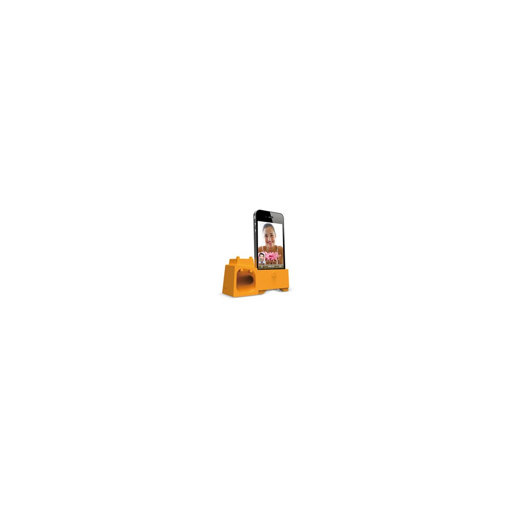 Ozaki O!music Zoo Eco-friendly Speaker for iPhone 4 & 4s Orange Hippo (Stand & Amplifier)